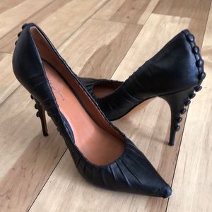Elizabeth and James black Leather Heels